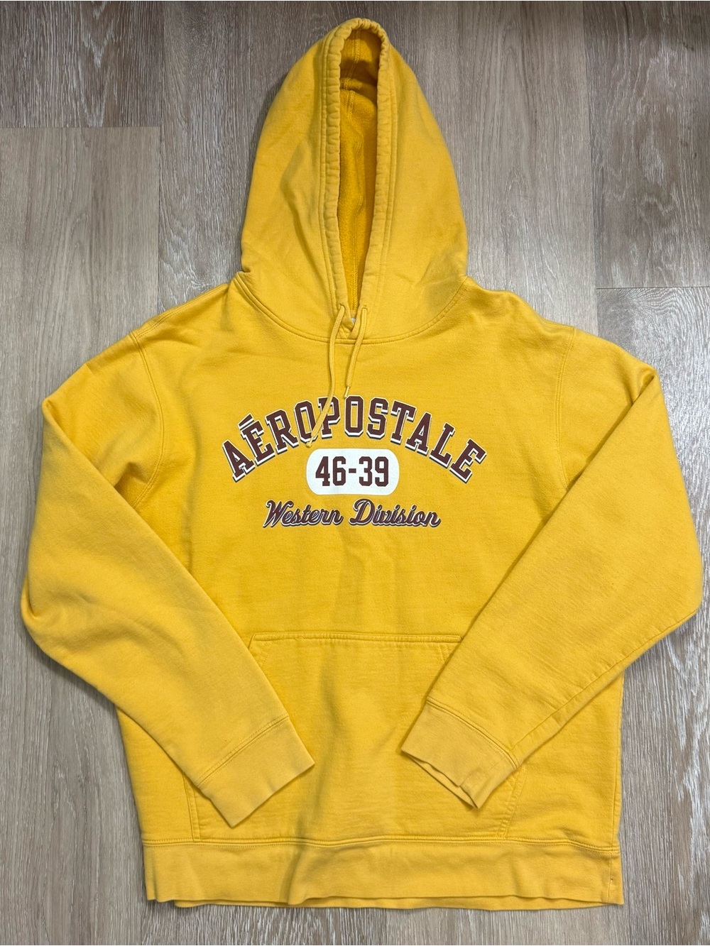 Aeropostale Yellow Crewneck Hoodie with Western Division Logo